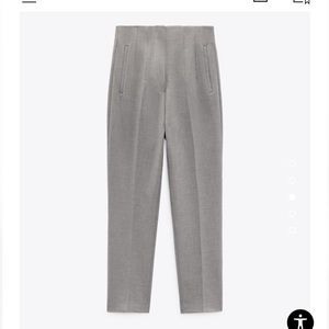 zara Grey High Waisted Pants Trousers